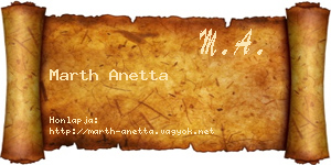 Marth Anetta névjegykártya